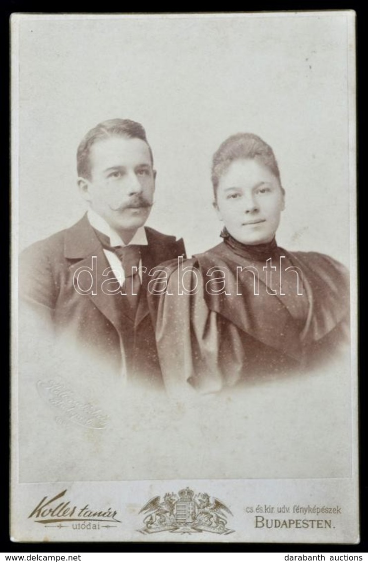 1895 Kunz József (1872-1923) Mérnök és Kunz Jenny (?-?) Keményhátú Fotója. Dr. Kuncz Jenő (1844-1926) ügyvéd, Jogfilozóf - Andere & Zonder Classificatie