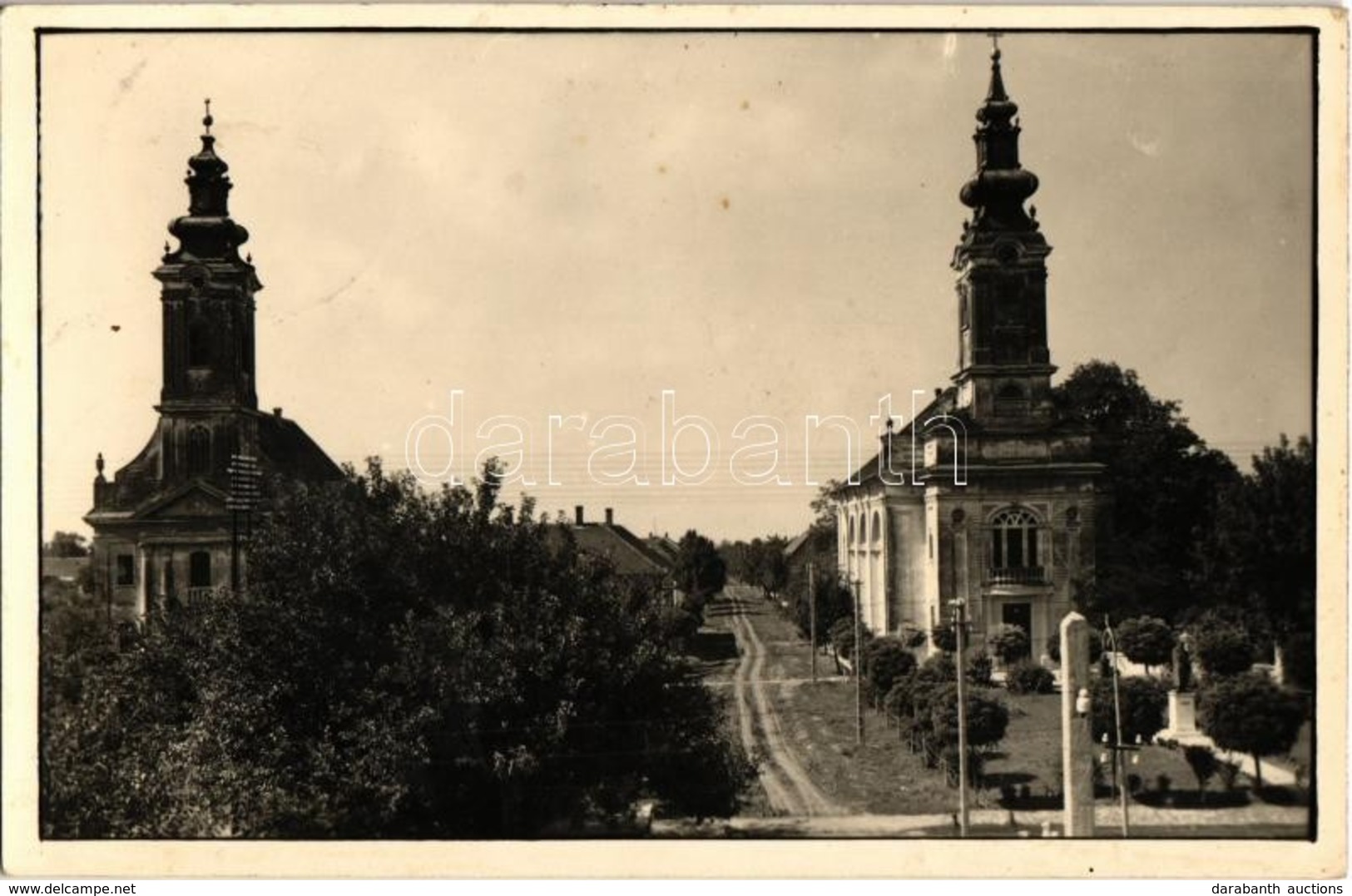 T2 1941 Újverbász, Verbász, Novi Vrbas; Templomok / Churches. Photo + '1941 Újverbász Visszatért' So. Stpl - Zonder Classificatie