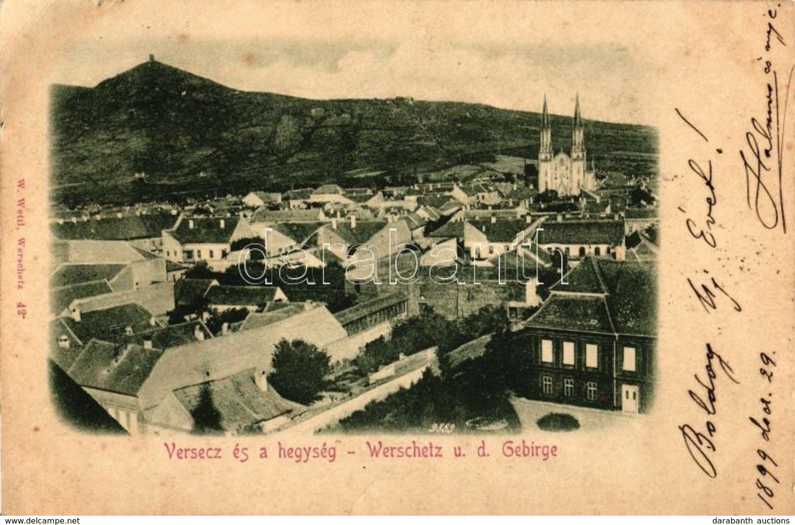 * T2/T3 1899 Versec, Katolikus Templom, Hegység / Catholic Church, Mountain (EK) - Zonder Classificatie