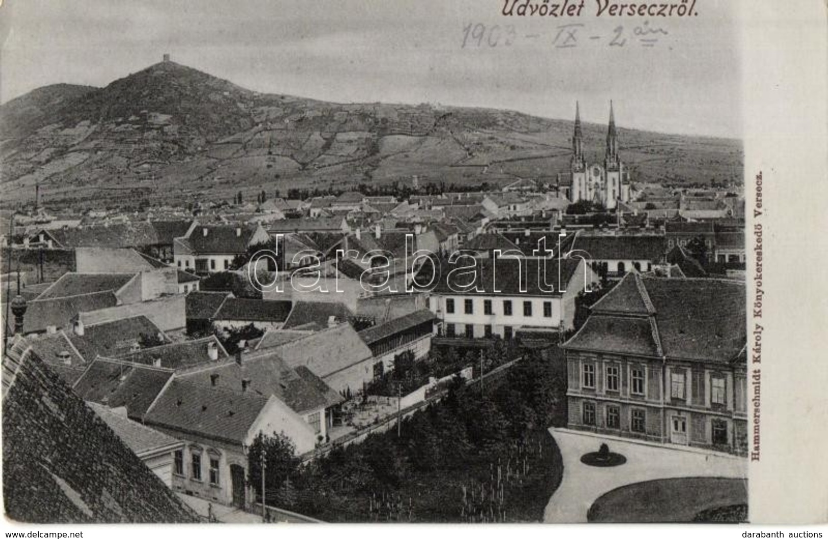 T2/T3 1903 Versec, Werschetz, Vrsac; Látkép. Kiadja Hammerschmidt Károly / General View (EK) - Zonder Classificatie