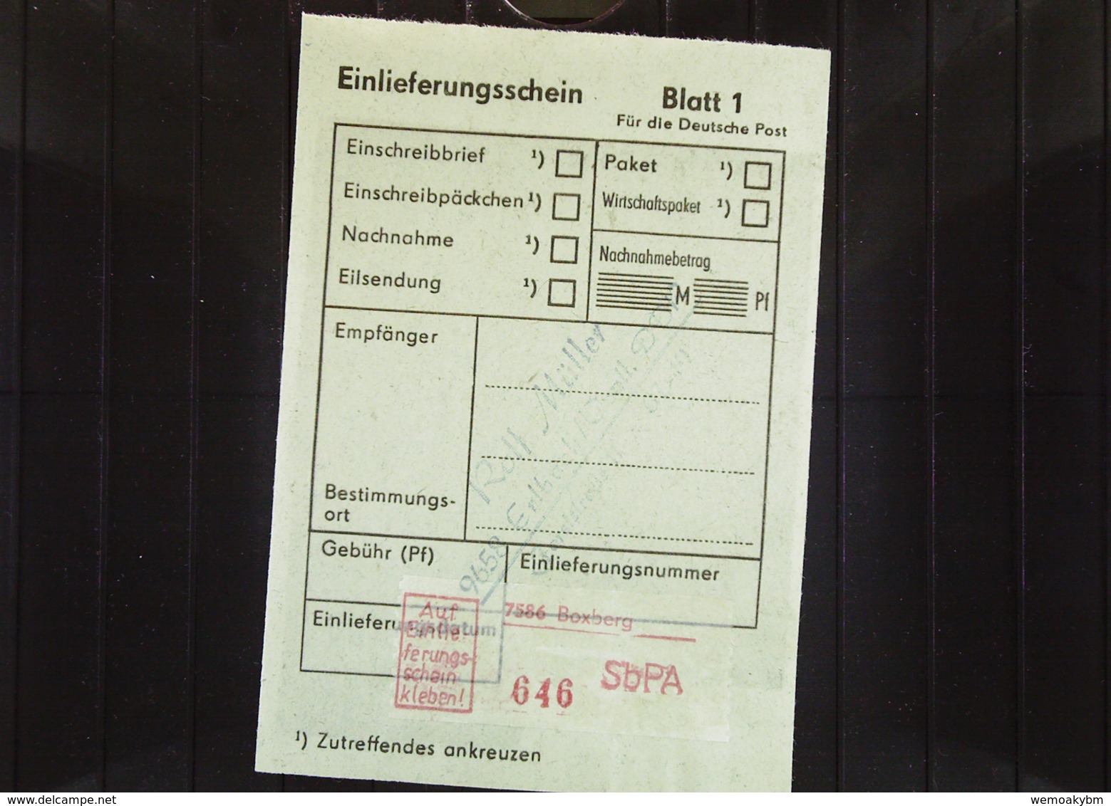 DDR: R-Eil-Fern-Bf 35 Pf Wiesenburg Landschaftsparks Mit SbPA-R-Zettel 3, 7586 Boxberg (646), 25.6.90 Knr: 2616 (2) - Labels For Registered Mail