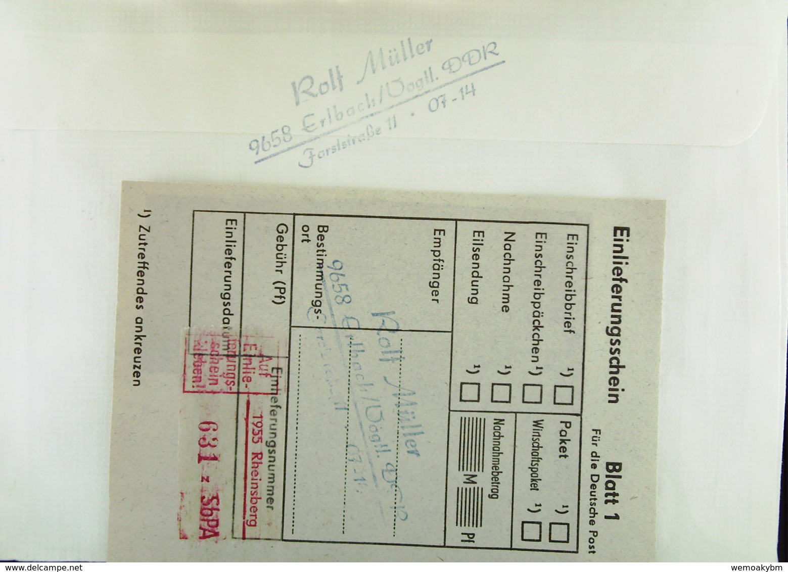 DDR: R-Eil-Fern-Bf 35 Pf Fachwerkbauten II Pillgram Mit SbPA-R-Zettel 2, 1955 Rheinsberg (631), 26.6.90 Knr: 2626 (2) - Labels For Registered Mail