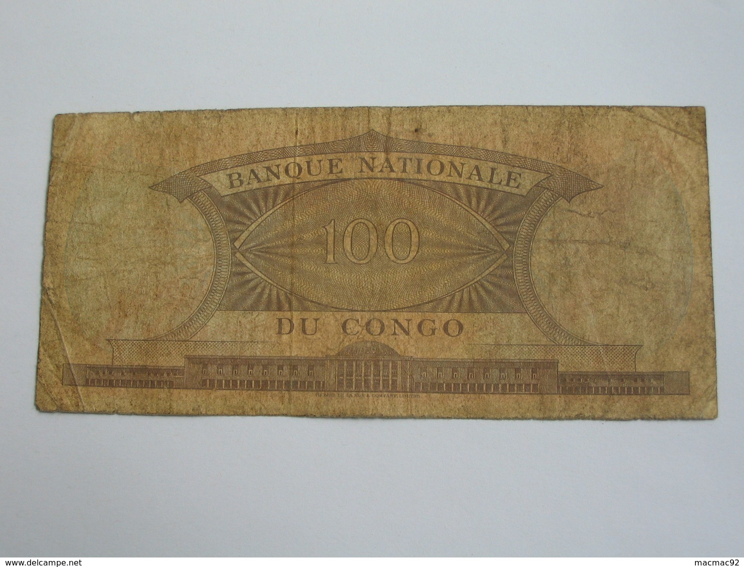 100 Francs 1962 - Banque National Du Congo  **** EN ACHAT IMMEDIAT **** - République Du Congo (Congo-Brazzaville)