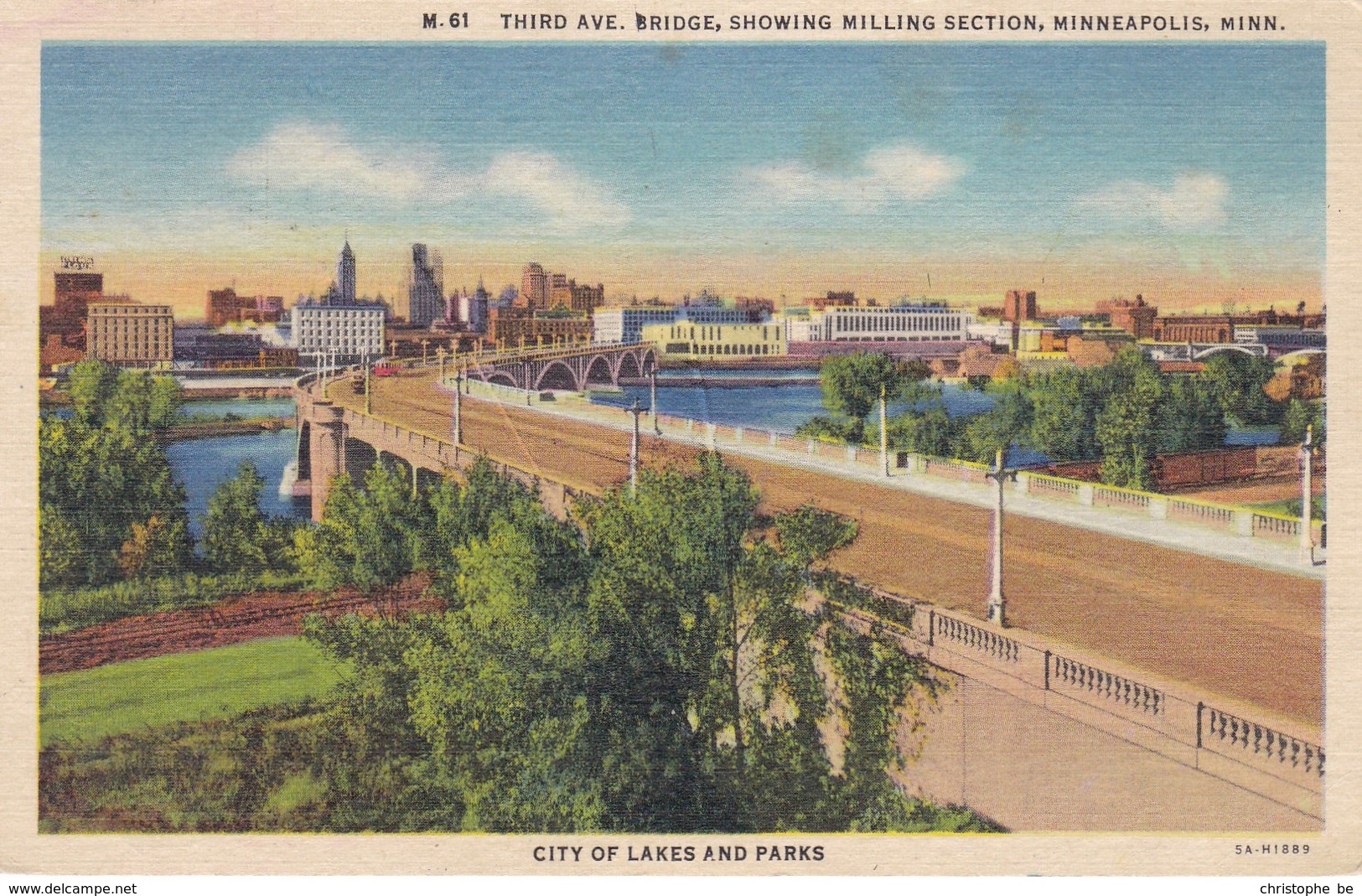 Third Avenue Bridge Showing Milling Section, Minneapolis, Minnesota (pk60168) - Minneapolis