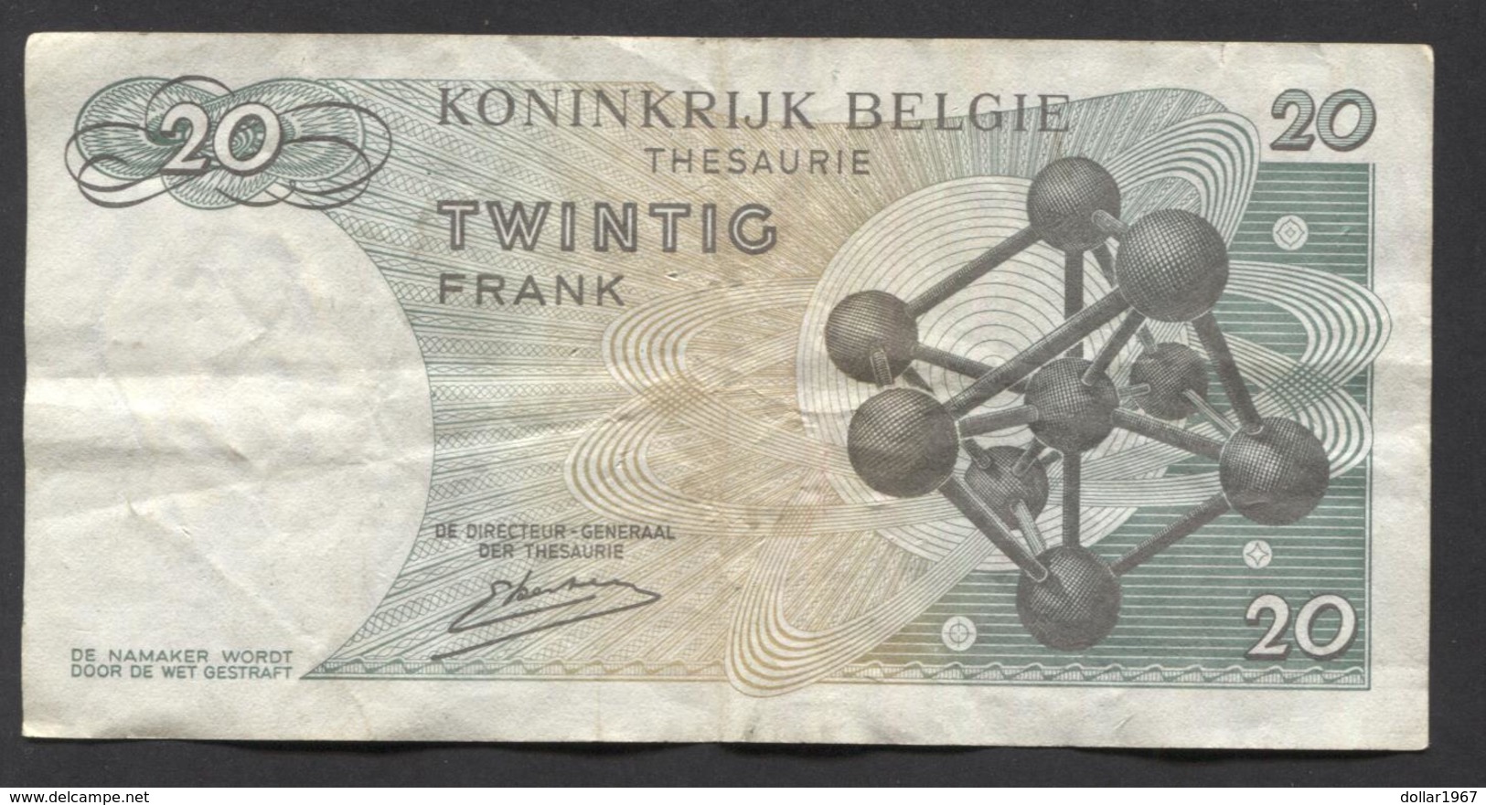 België Belgique Belgium 15 06 1964 -  20 Francs Atomium Baudouin. 3 S 0564384 - 20 Franchi