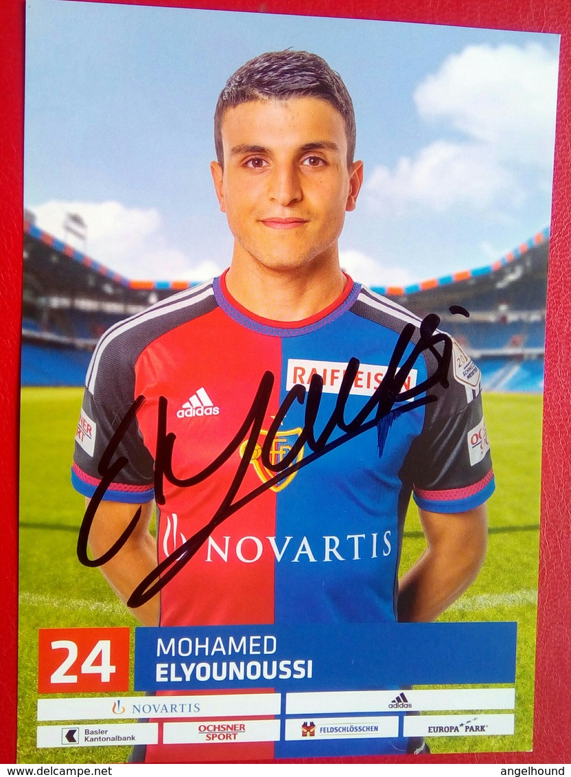 FC Basel  Mohamed Elyounoussi    Signed Card - Handtekening