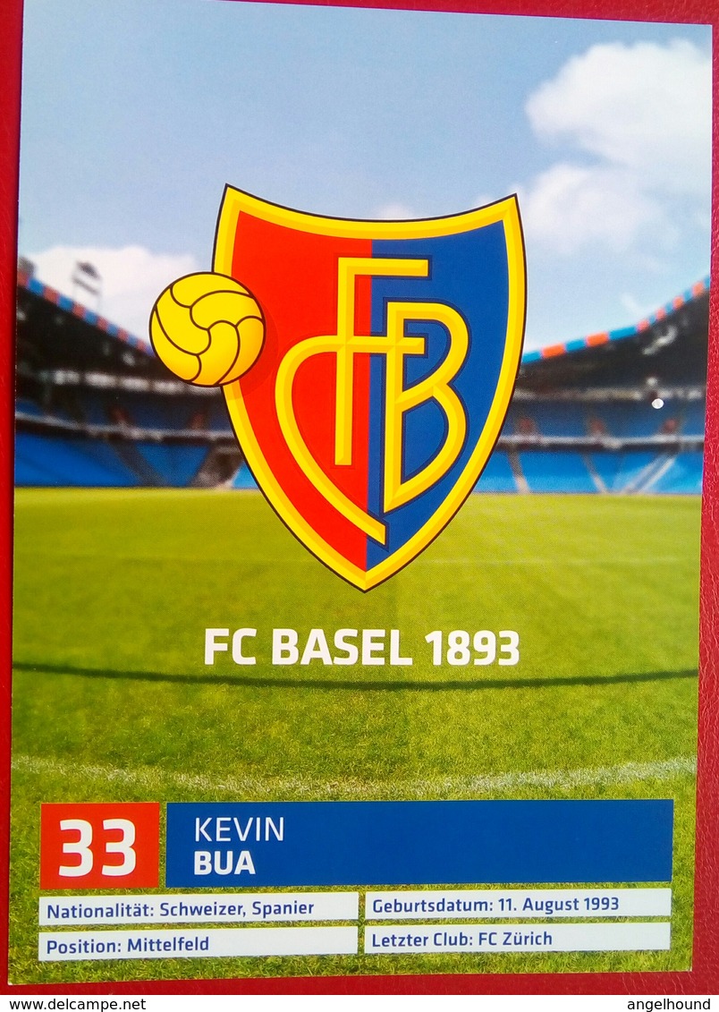 FC Basel  Kevin Bua    Signed Card - Handtekening