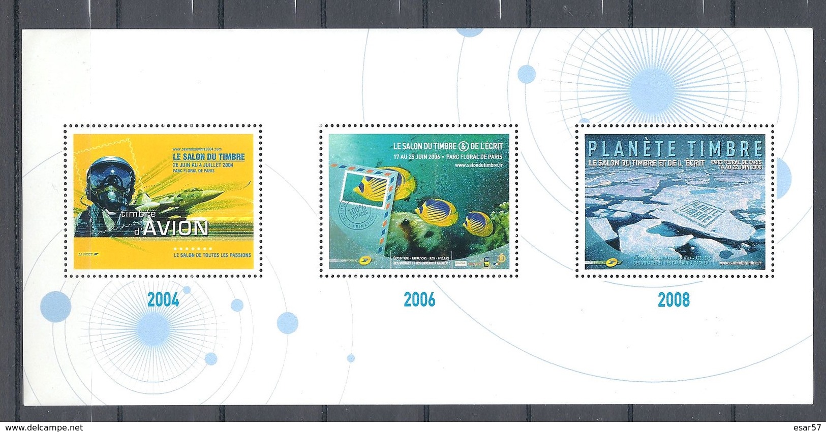 Bloc Planète Timbres Neuf émis Pour Les Salons De 2004 2006 Et 2008 - Blocks & Sheetlets & Booklets