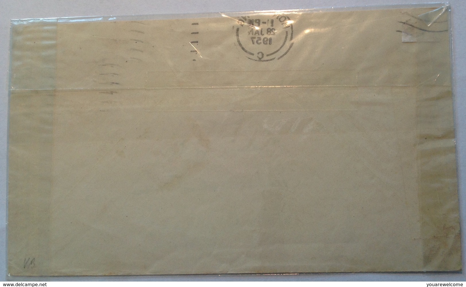 Hong Kong 1957 REAL MIXED FRANKING On PAQUEBOT SHIP MAIL COVER Norway (Haugesund Brief Lettre Norwegen China Chine - Lettres & Documents