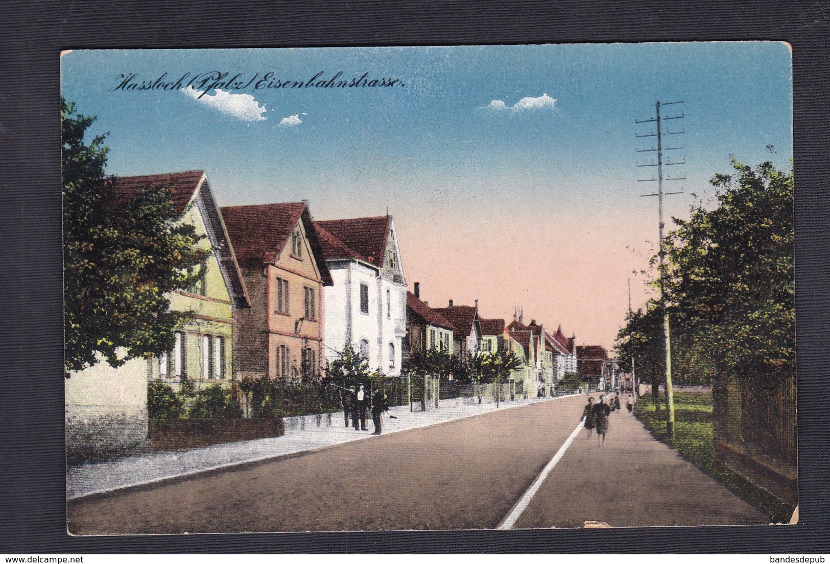 AK Hassloch ( Pfalz ) Eisenbahnstrasse ( P. Curth) - Hassloch