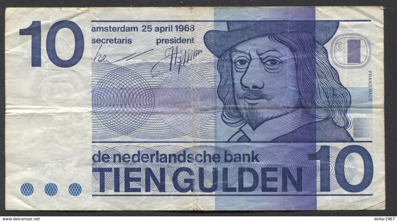 NETHERLANDS 10 GULDEN 1968  - See The 2 Scans For Condition.(Originalscan ) - 10 Gulden