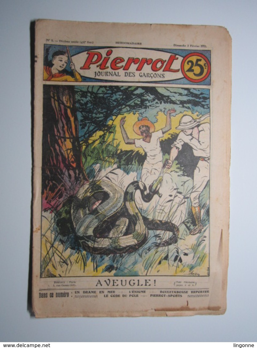 03 Février 1935 PIERROT JOURNAL DES GARÇONS 25Cts - Pierrot