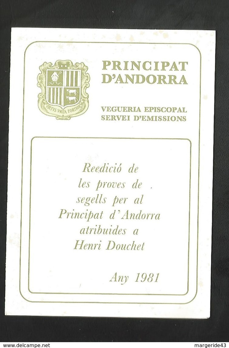 ANDORRE VIGUERIE EPISCOPALE REEDITIONS DES EPREUVES DES GRAVURES DE HENRI DOUCHET 1981 - Viguerie Episcopale