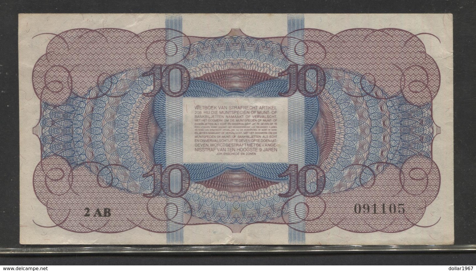 Netherlands  10 Gulden 7-5 1945 : Lieftincktientje - NR 2 AB 091105 - See The 2 Scans For Condition.(Originalscan ) - 50 Gulden