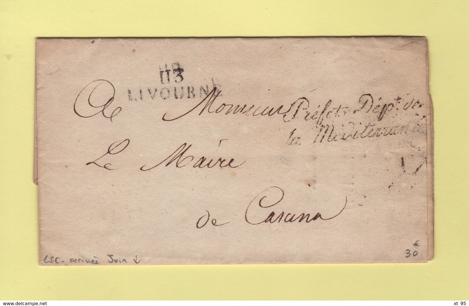 Livourne -113 - Prefet Departement De La Mediterranee - Departement Conquis - Sans Correspondance - 1792-1815: Conquered Departments