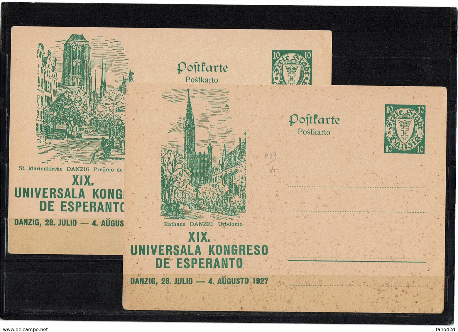 FAL7-  DANTZIG 22 CARTES POSTALES XIX CONGRES ESPERANTO P39/40 NEUVES COTE EUR 1650 - Interi Postali