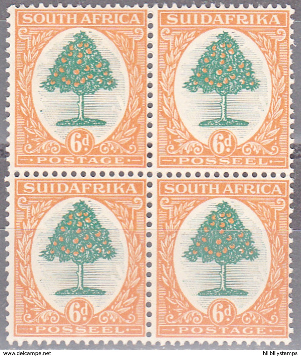 UNION OF SOUTH AFRICA      SCOTT NO. 25     MINT HINGED BLOCK   PERF  14.5 X 14    YEAR  1926 - Blokken & Velletjes