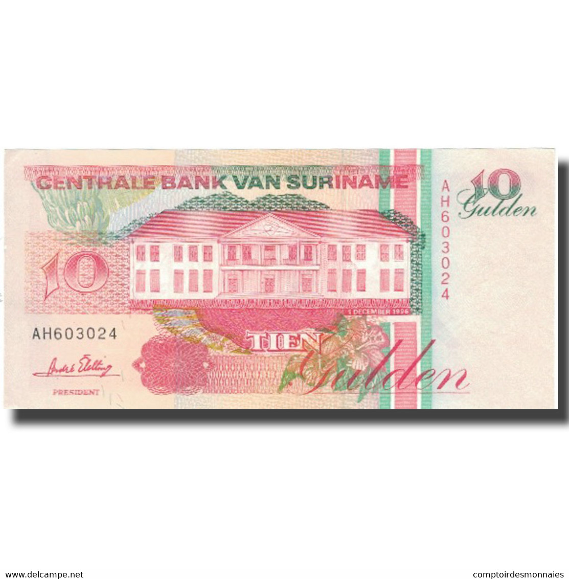 Billet, Surinam, 10 Gulden, 1996, 1996-12-01, KM:137a, NEUF - Suriname
