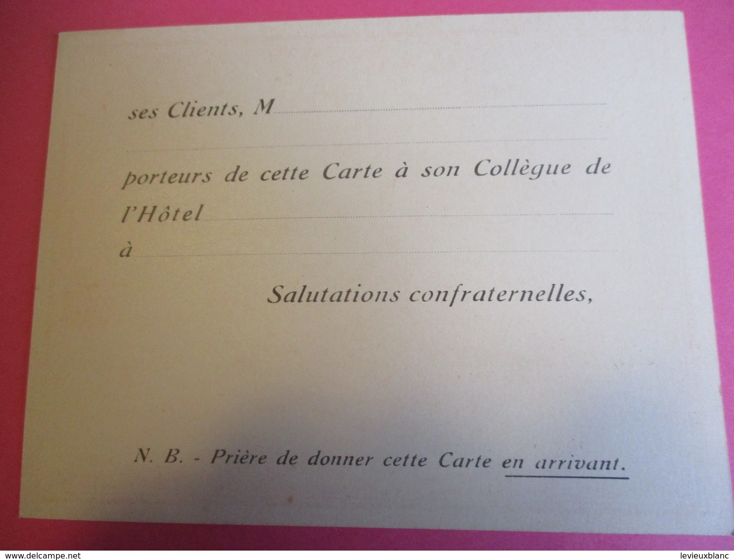 Carte Commerciale/Hôtel De La Poste / SAULIEU/ Carte De Recommandation Auprès D'un Autre Hôtel//Vers 1930-1950   CAC146 - Sports & Tourisme