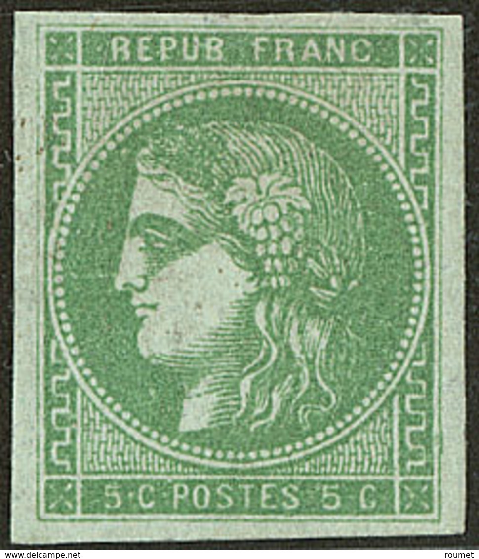 * No 42IIg, Vert Jaune, Gomme Diminuée Mais Très Frais Et TB - 1870 Bordeaux Printing