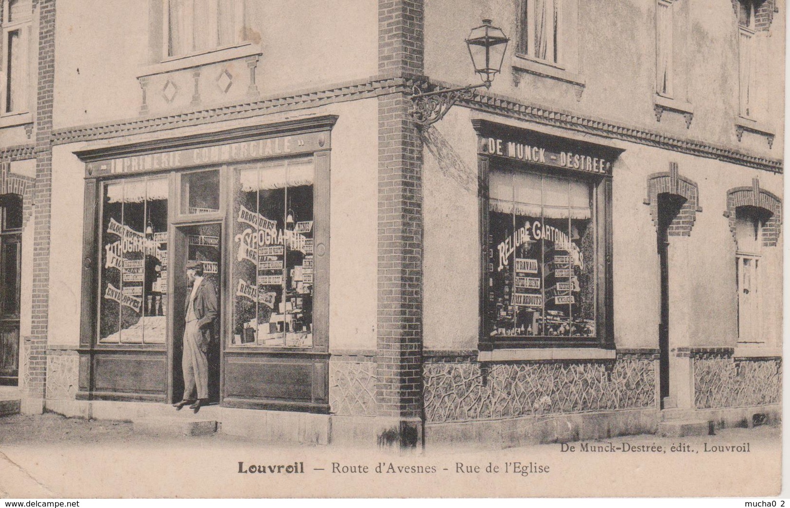 59 - LOUVROIL - IMPRIMERIE DE MUNCK-DESTREE - RUE D'AVESNES ET DE L'EGLISE - Louvroil