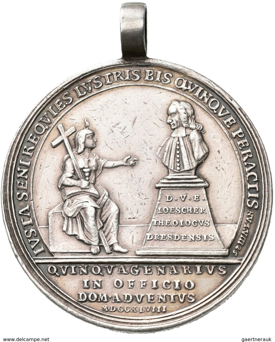 Altdeutschland Und RDR Bis 1800: Sachsen, Friedrich August II. 1733-1763: Silbermedaille 1748, Von J - Other & Unclassified