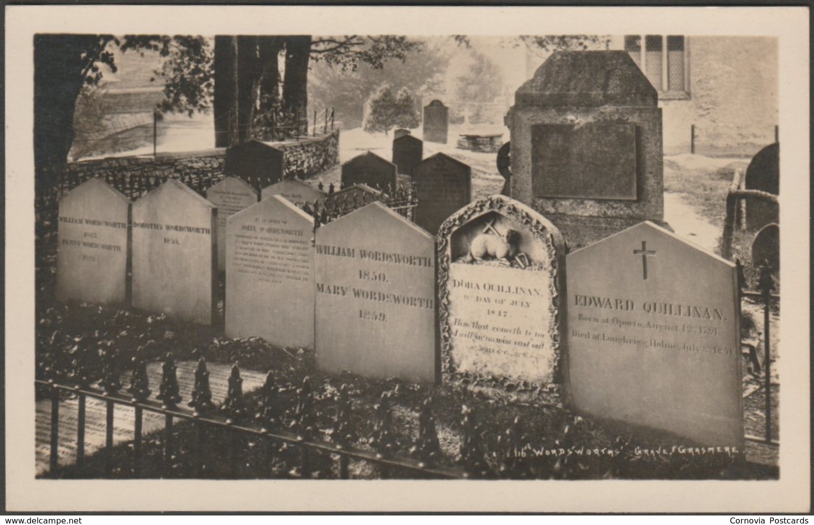 Wordsworth's Grave, Grasmere, Westmorland, C.1920 - GP Abraham RP Postcard - Grasmere