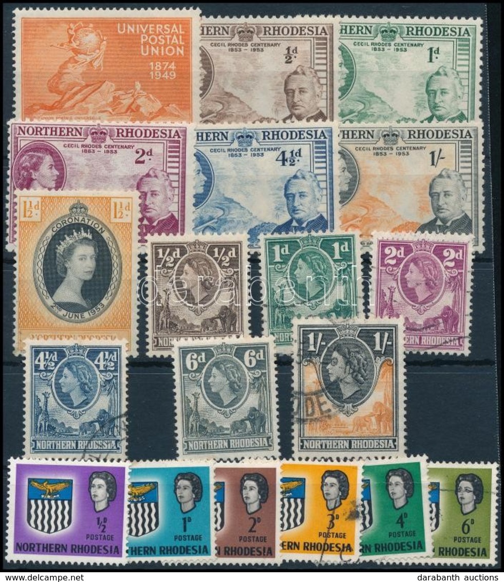 ** (*) * O Észak-Rhodesia 19 Db Régi  Bélyeg Stecklapon - Other & Unclassified