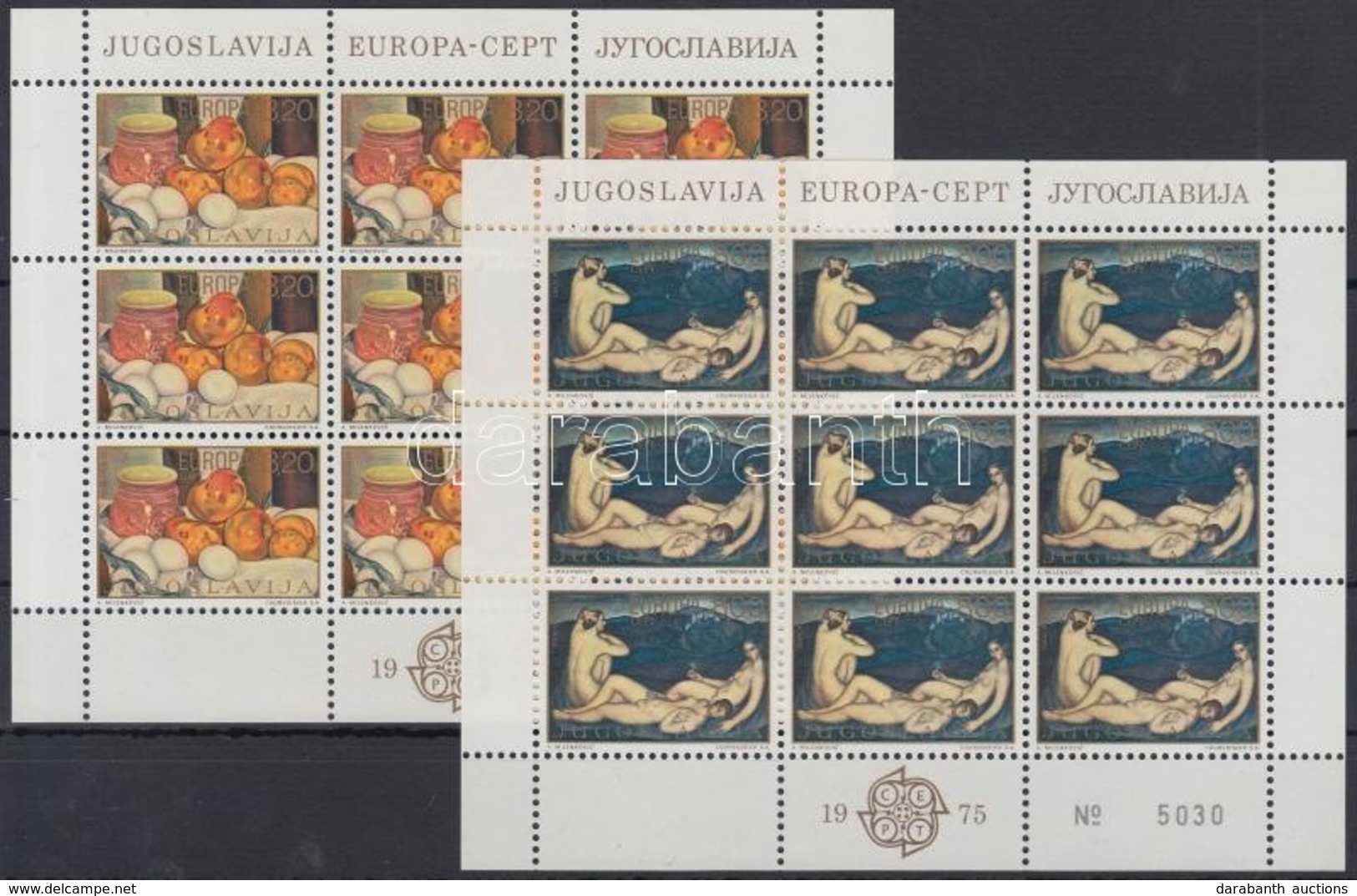 ** 1975 Európa: Festmények Kisívsor Mi 1598 I-1599 I - Andere & Zonder Classificatie