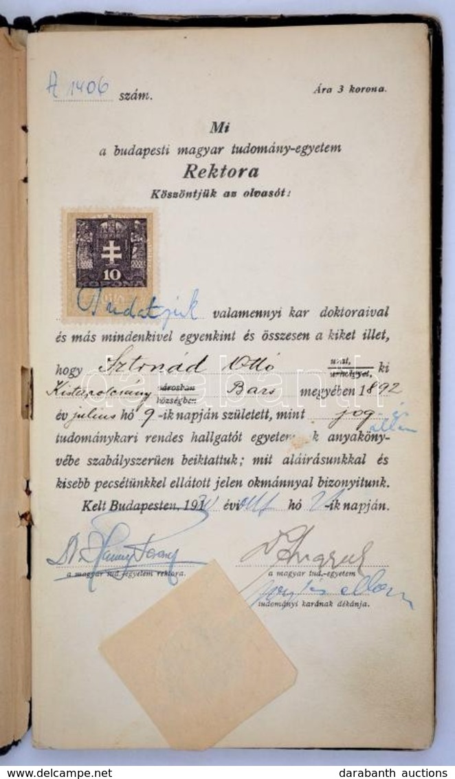 1923 Jogi Kar Leckekönyv, Számos Híres Jogász Aláírásával - Other & Unclassified