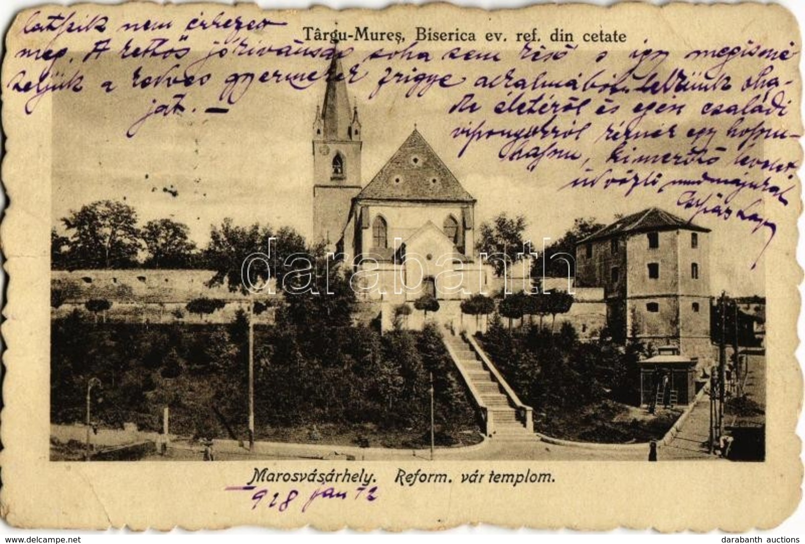 T2/T3 1918 Marosvásárhely, Targu Mures; Református Vártemplom / Calvinist Castle Church (EB) - Unclassified