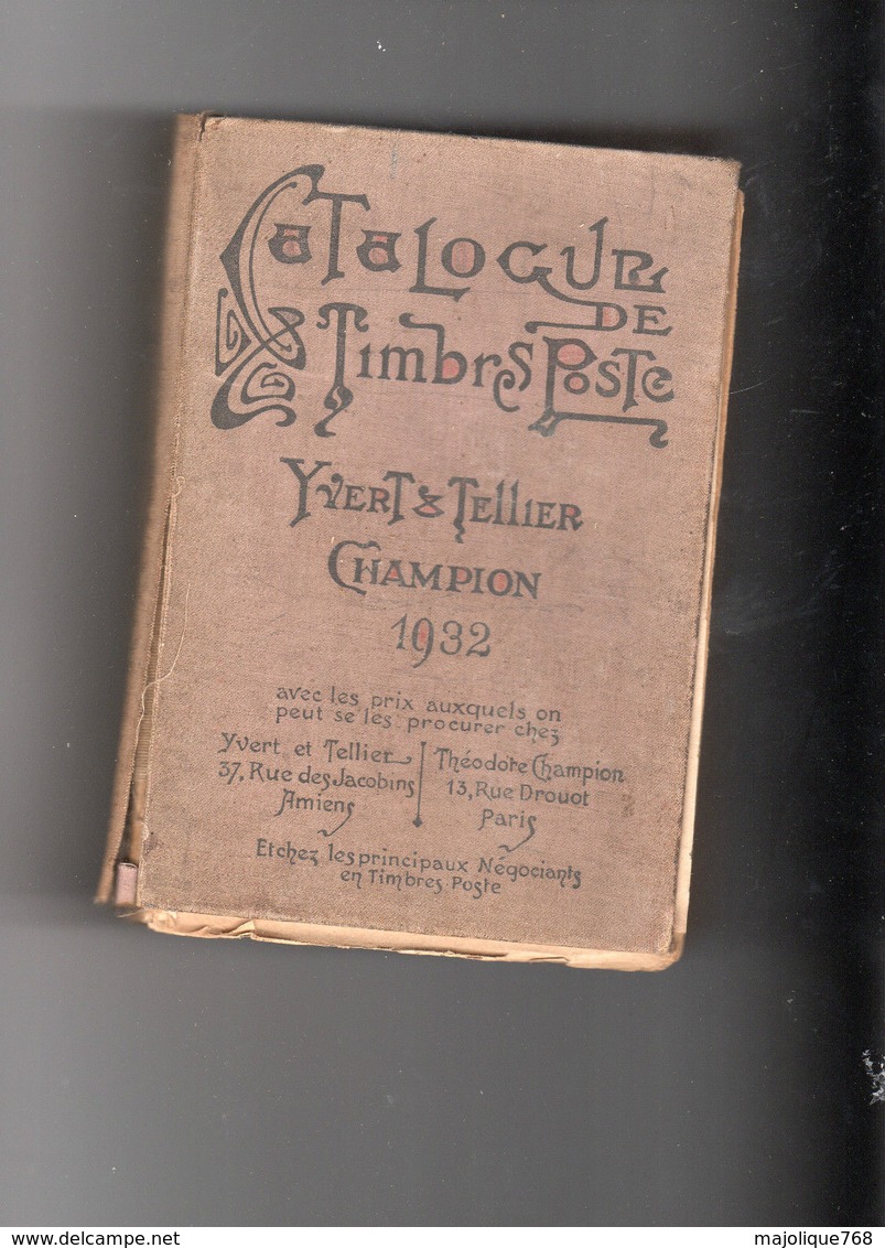 catalogue de timbres-poste yvert & tellier champion 1932.