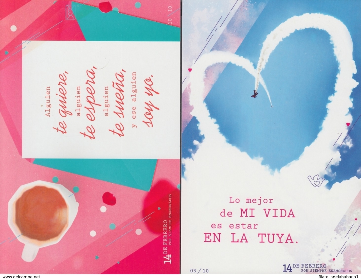 2019-EP-2 CUBA 2019 . 14 DE FEBRERO. SAN VALENTIN, LOVE DAY. SPECIAL DELIVERY COMPLETE SET. - Lettres & Documents