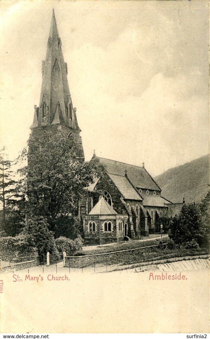 CUMBRIA - AMBLESIDE - ST MARY'S CHURCH 1905  Cu126 - Ambleside