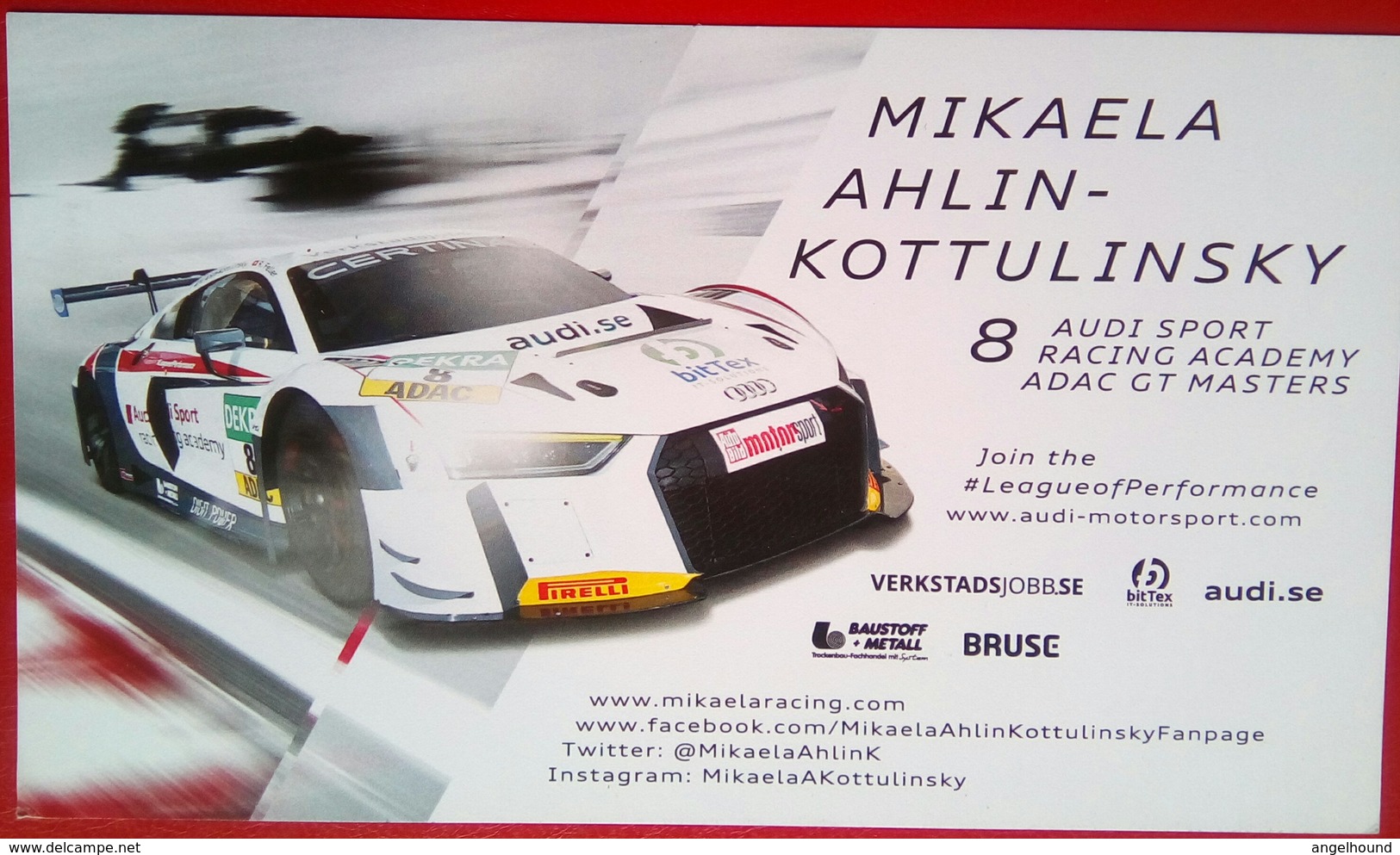 Mikaela Ahlin Kottulinsky  (PWR Racing Team) - Authographs