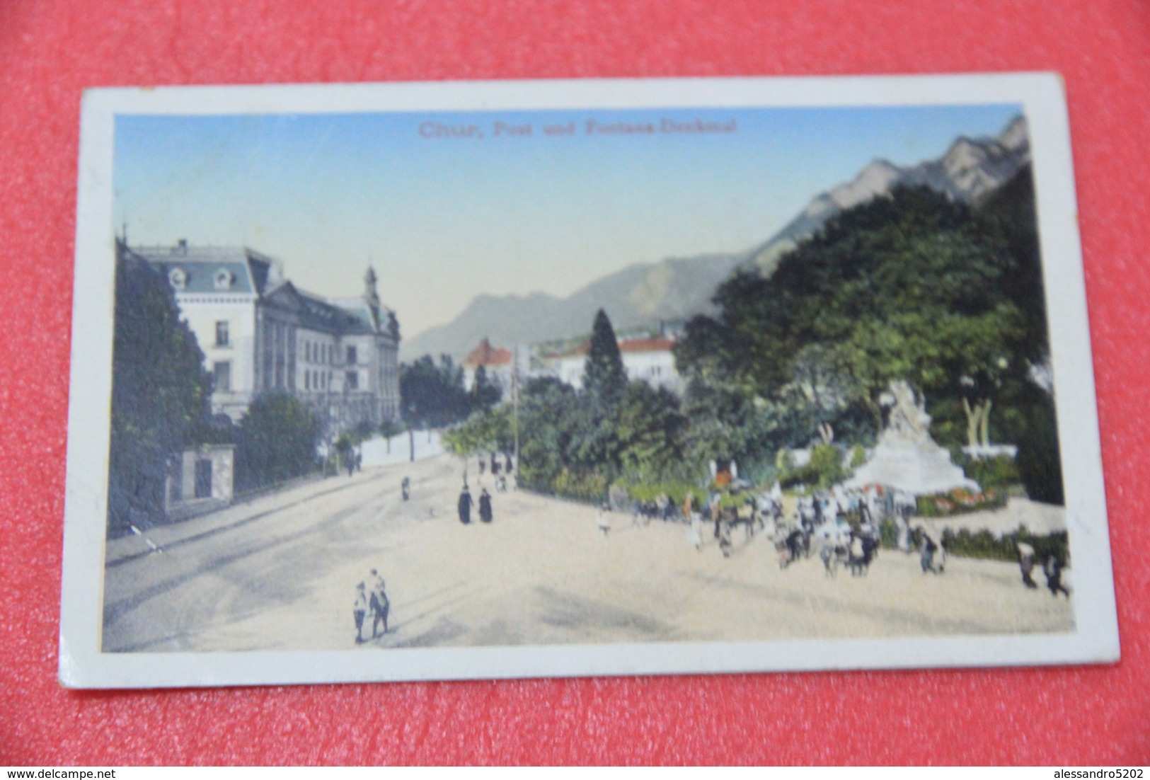 Grisons Engadin Chur Post Und Fontana Denkmal 1912 - Coire