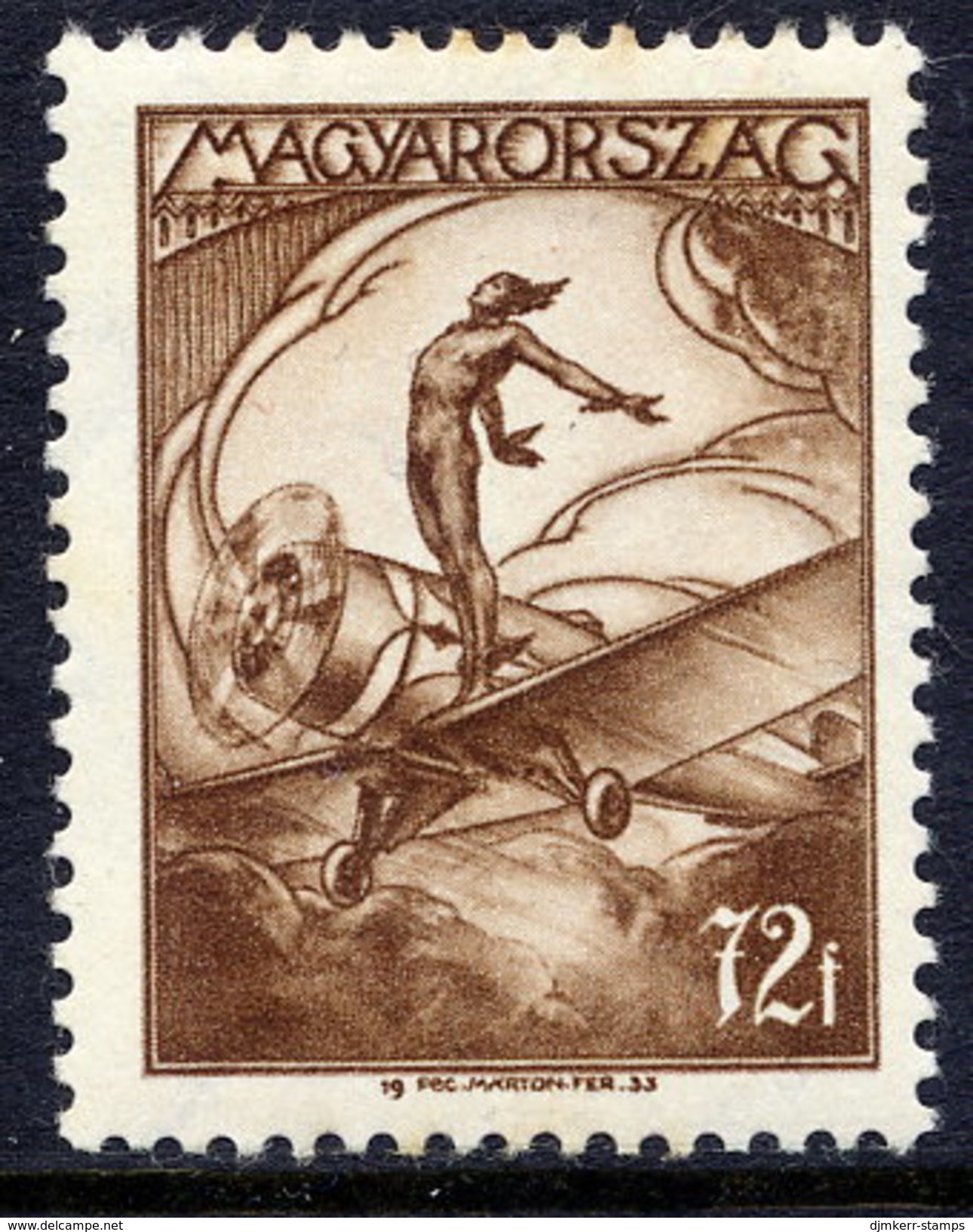 HUNGARY 1933 Airmail 72 F.. LHM / *.  Michel 507 - Ungebraucht