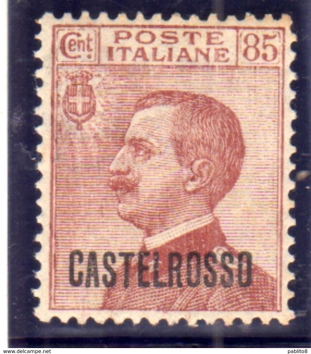 COLONIE ITALIANE CASTELROSSO 1922 SOPRASTAMPATO D'ITALIA ITALY OVERPRINTED CENT. 85c MNH OTTIMA CENTRATURA - Castelrosso