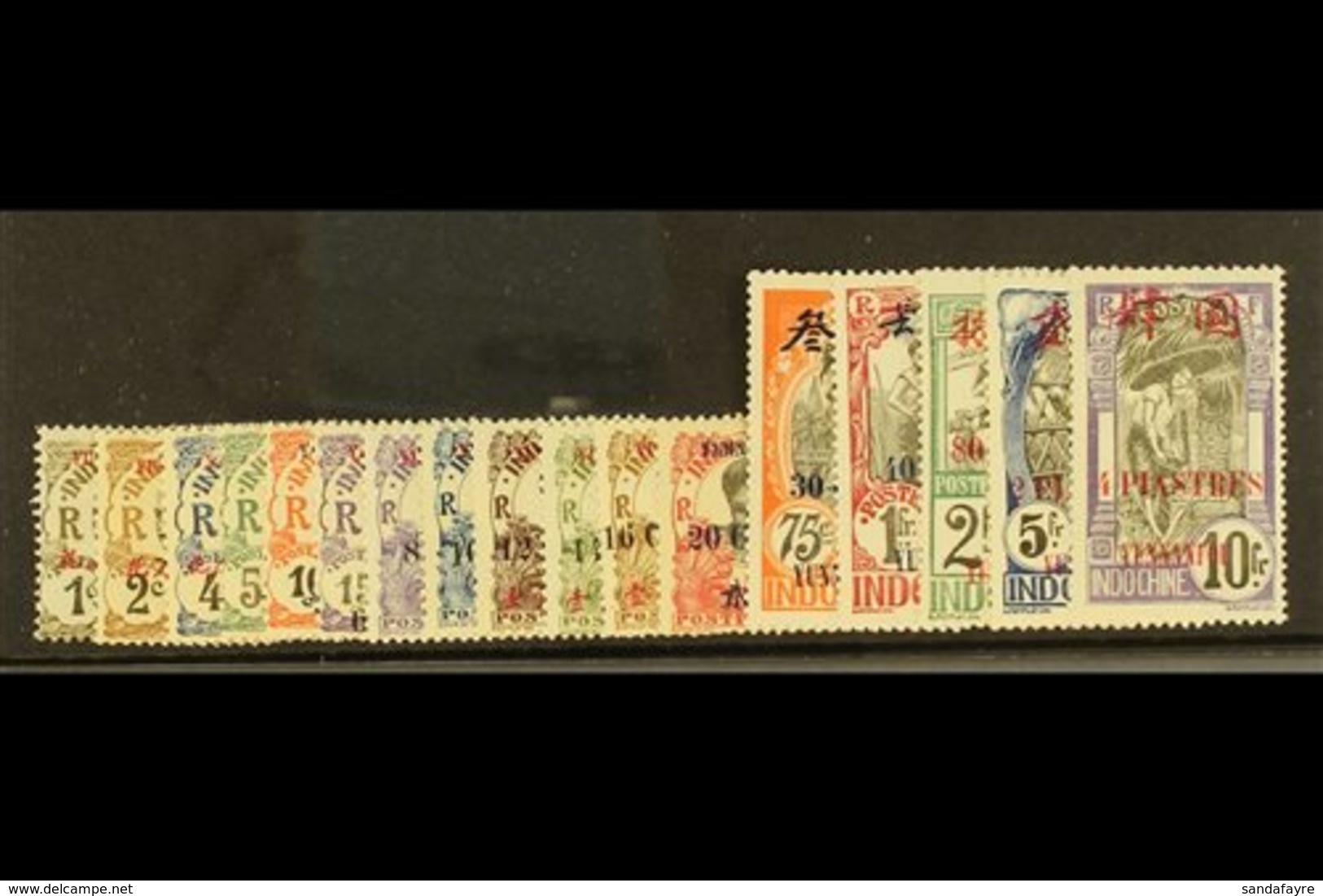 YUNNANFOU 1908 Stamps Of Indo-China Overprinted Yunnanfou And Value In Cents, Set Complete, Yv 50/66, Very Fine And Fres - Andere & Zonder Classificatie