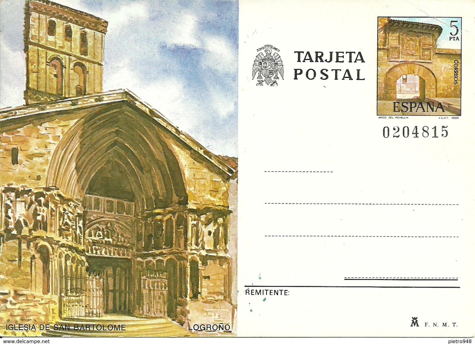 Tarjeta Postal, Logrono (La Rioja, Spagna) Iglesia De San Bartolome - La Rioja (Logrono)