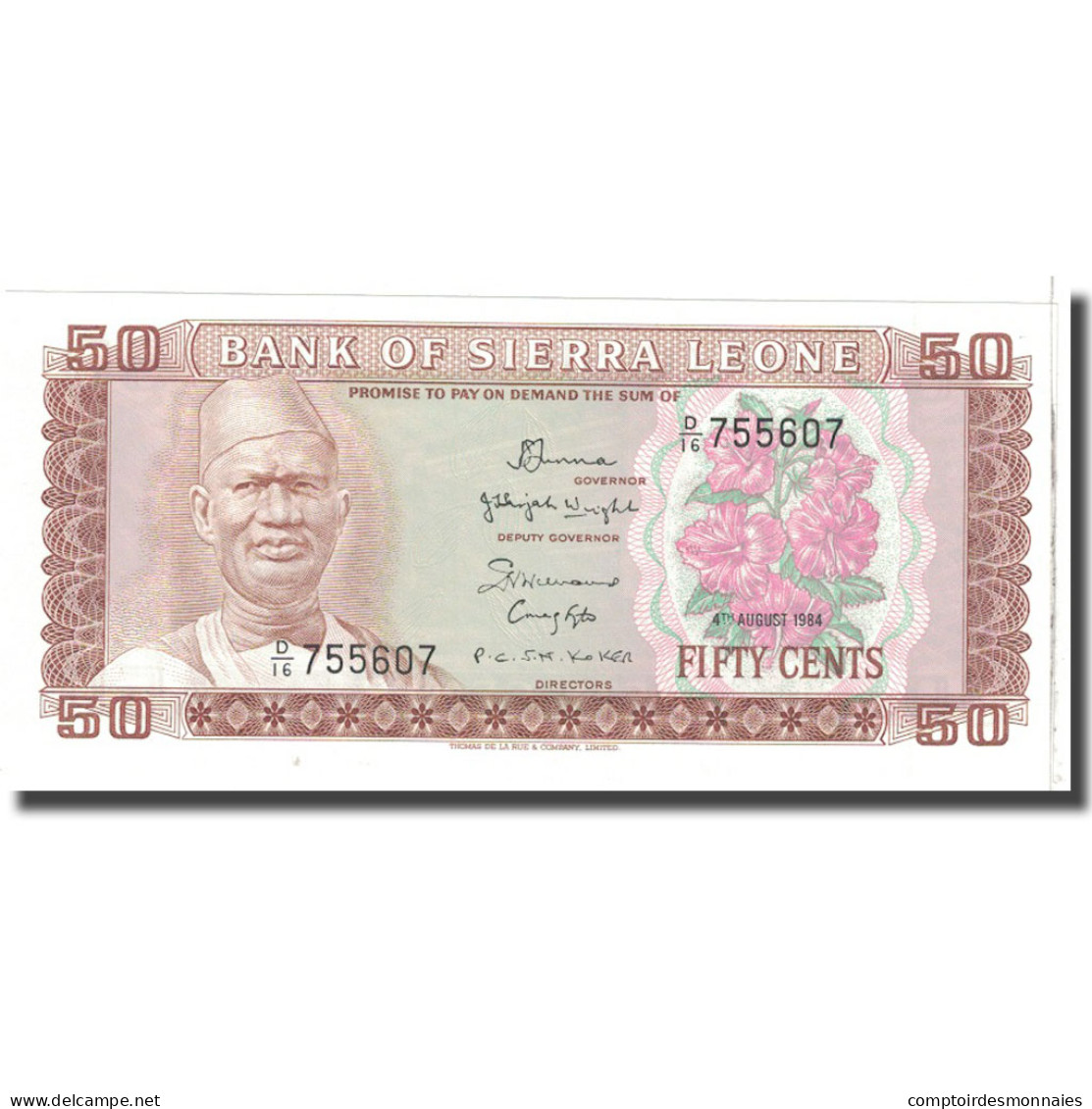 Billet, Sierra Leone, 50 Leones, 1984, 1984-08-04, KM:17b, NEUF - Sierra Leone