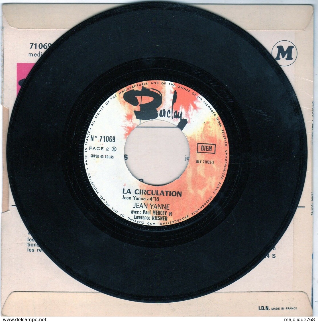 Disque De Jean Yanne - Le Permis - Barclay 71069 M - 1967 - - Comiques, Cabaret