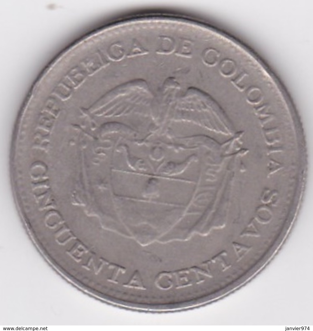 Colombie. 50 Centavos 1963 Simon Bolivar. Cupronickel .KM# 217 - Colombie