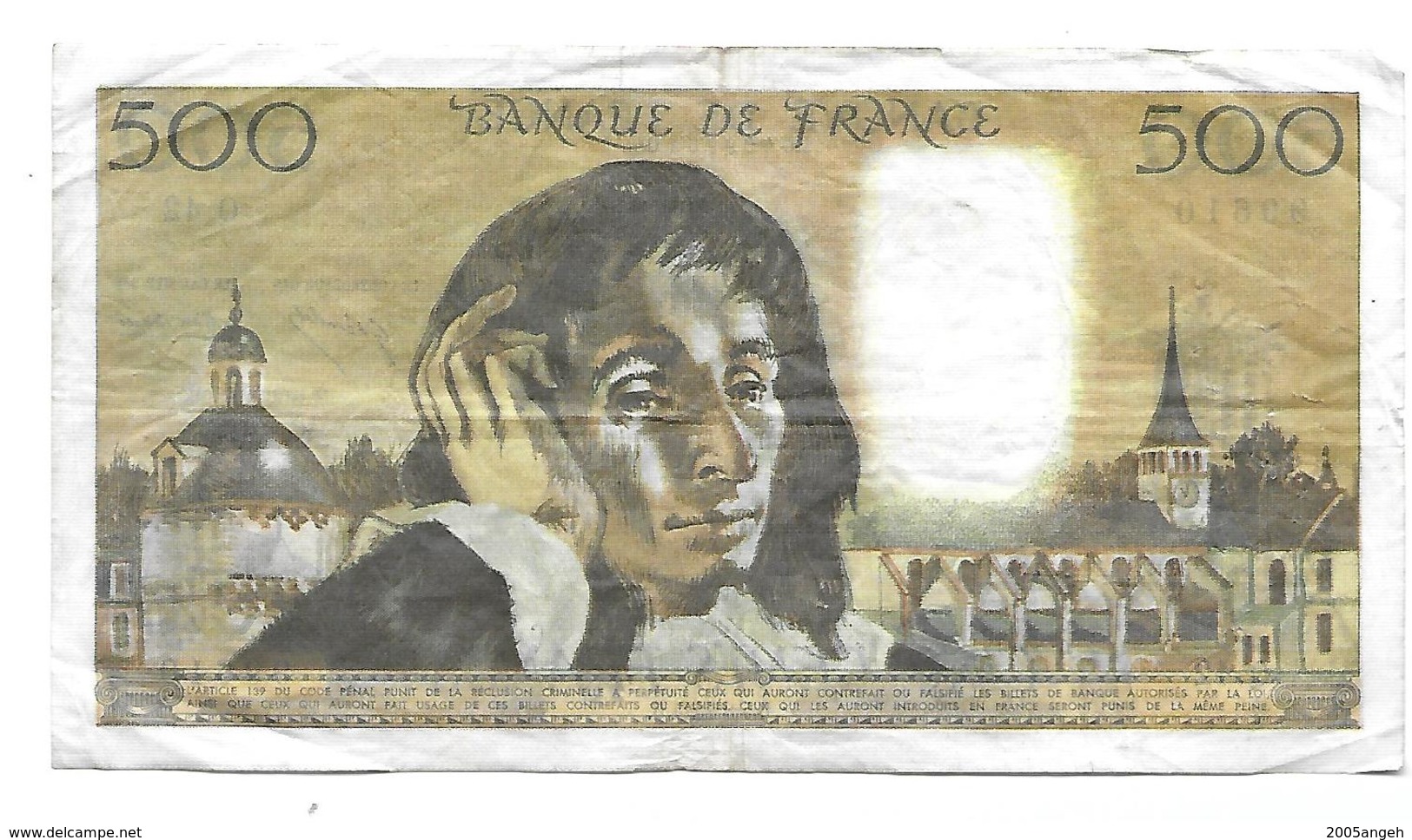 Billet 500 Francs 05/09/1974 Banque De France - Plusieurs Pliures Sinon Bon état. - 500 F 1968-1993 ''Pascal''