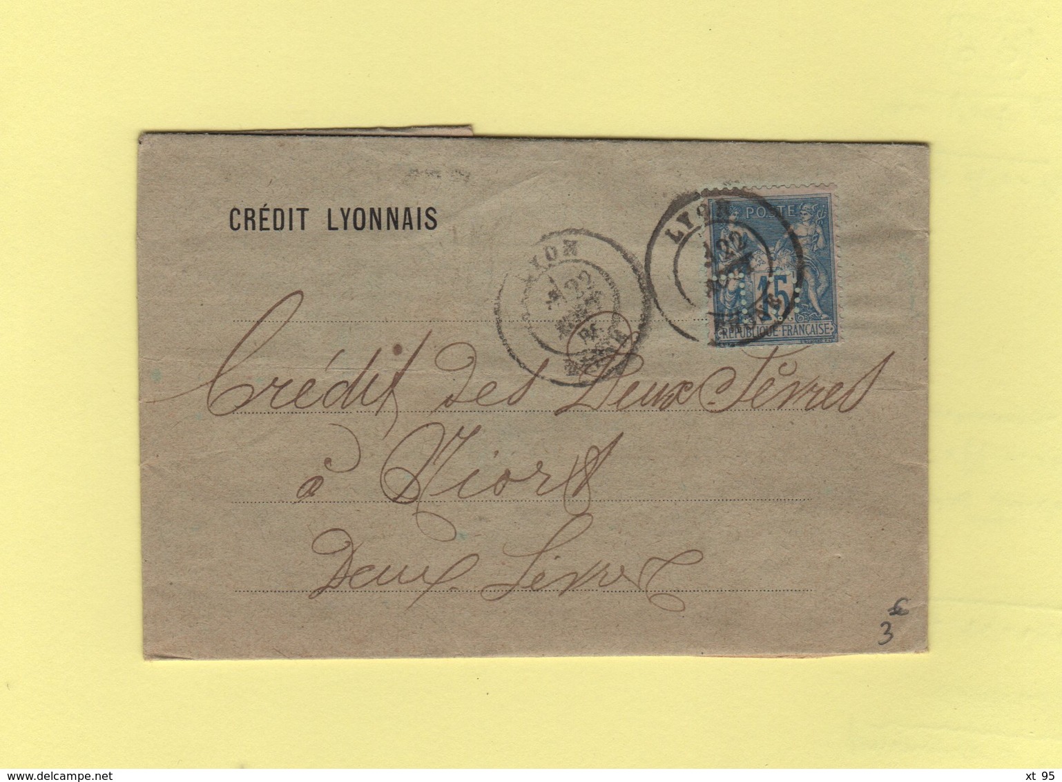 Perforation CL - Credit Lyonnais - Lyon Rhone - 1885 - Autres & Non Classés