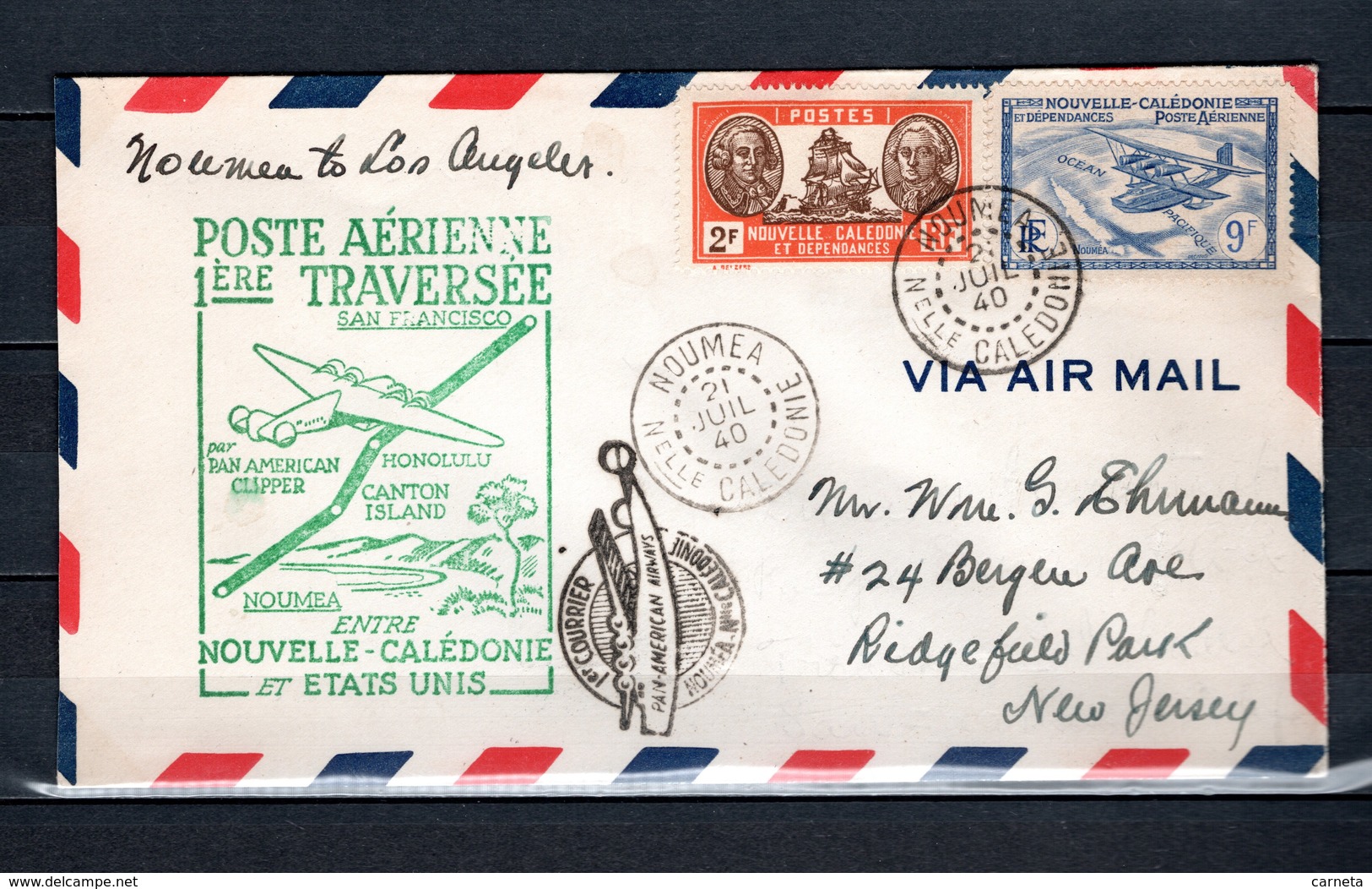 Nlle CALEDONIE  157 + PA N° 32 SUR LETTRE  COTE 76.00€   AVION  BATEAUX - Cartas & Documentos