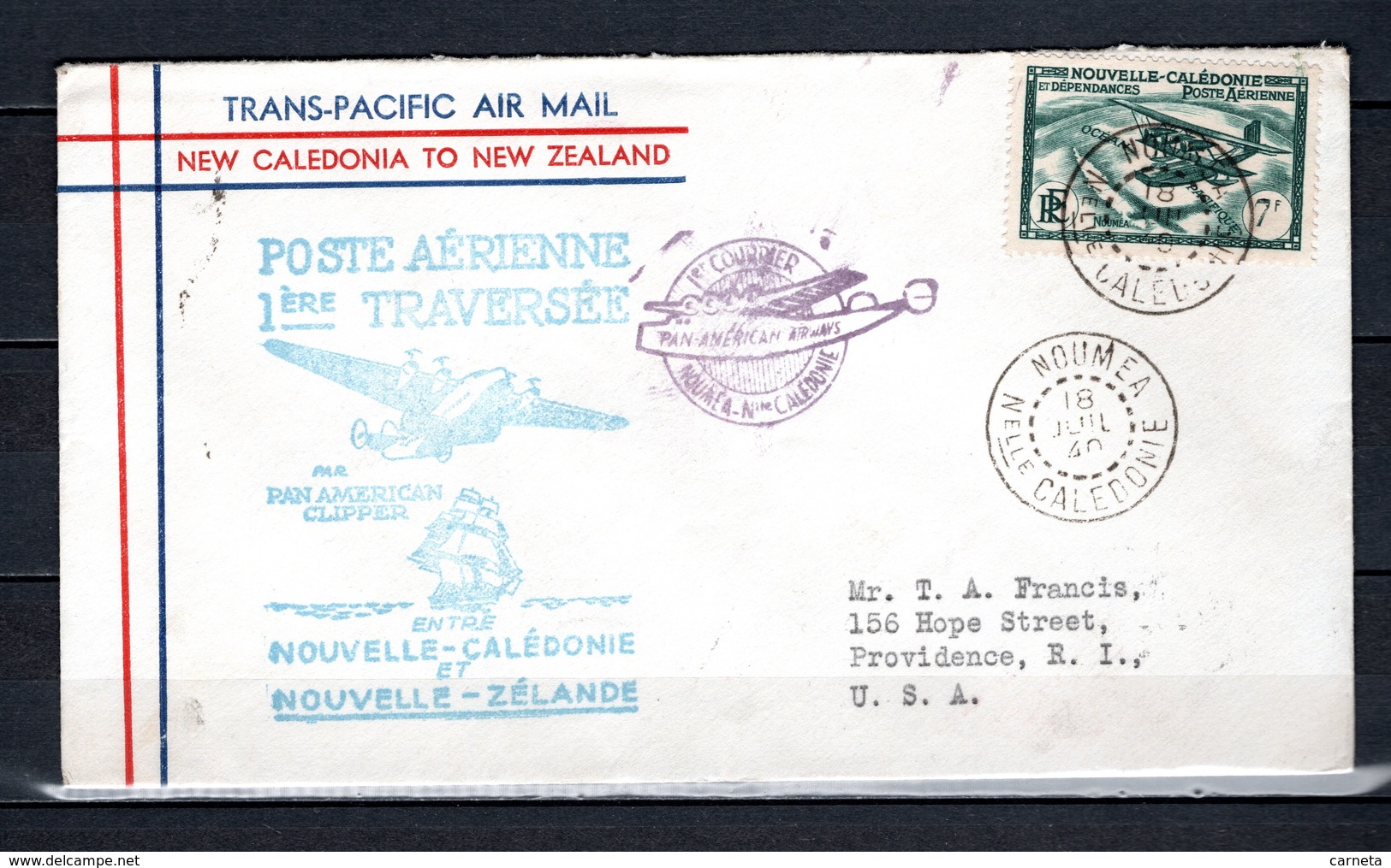 Nlle CALEDONIE  PA N° 31 SUR LETTRE  COTE 60.00€   AVION - Storia Postale