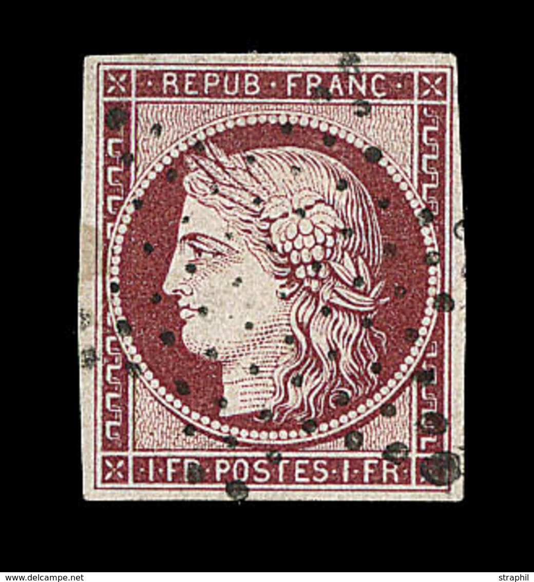 O EMISSION CERES 1849 - O - N°6 - 1F Carmin Foncé - Obl. Etoile Muette - TB - 1849-1850 Cérès