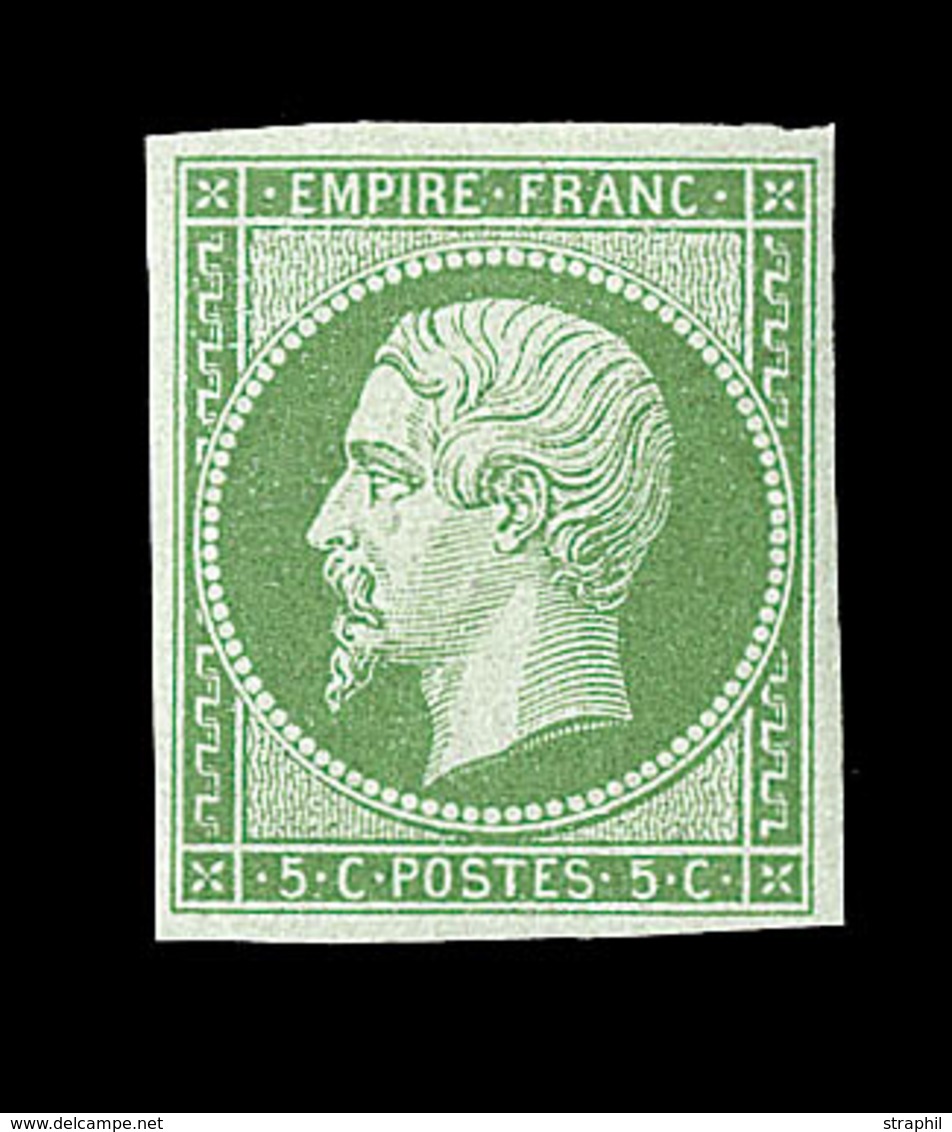 ** NAPOLEON NON DENTELE - ** - N°12 - 5c Vert Jaune - TB/SUP - 1853-1860 Napoléon III