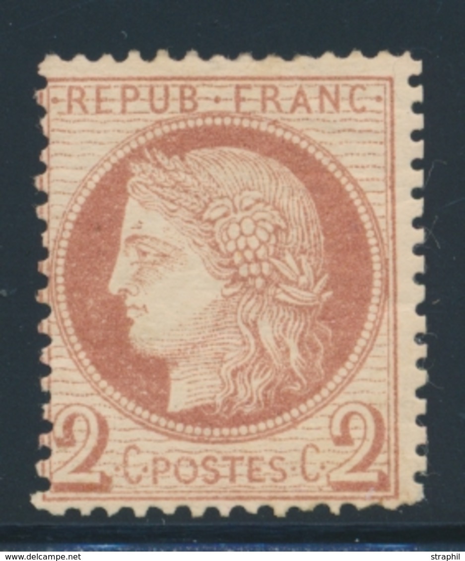 ** CERES III ème REPUBLIQUE - ** - N°51 - 2c Rouge Brun -pli Horiz. - TB - 1871-1875 Cérès